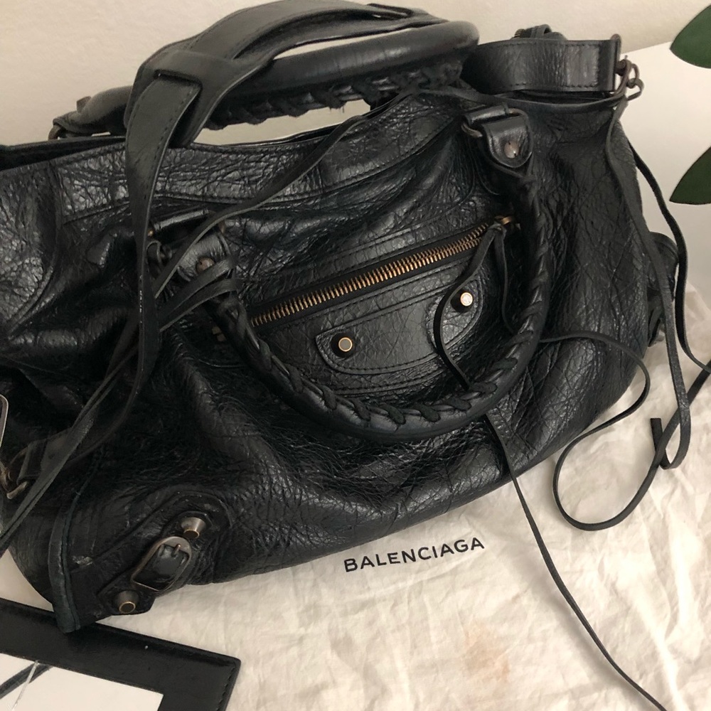 Medium sized lambskin hand carry and shoulder bag